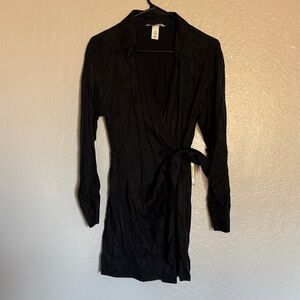 H&M Black Side Tie Dress